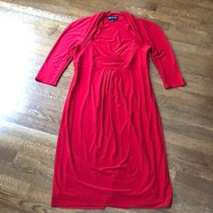 Jones New York Red Jersey Dress Size 12